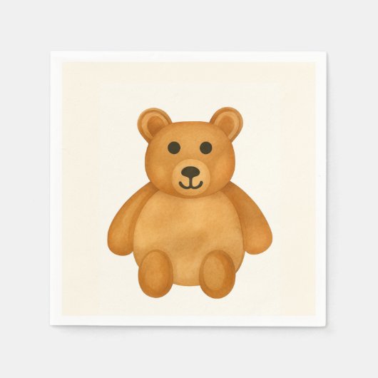Serviette En Papier Ours en peluche classique (Devant)