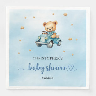 Serviette En Papier ours en peluche dans un baby shower de voiture