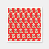 Serviette En Papier Ours en peluche de Noël (Devant)