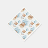 Serviette En Papier Ours en peluche mignon avec Baby shower à ballons (Coin)