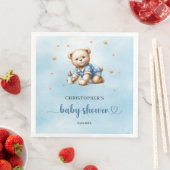 Serviette En Papier Ours en peluche mignon avec baby shower garçon bou (En situation)