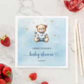 Serviette En Papier Ours en peluche mignon avec baby shower garçon bou (En situation)