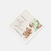 Serviette En Papier ours en peluche, ours bébé, ballons verts, Baby sh (Coin)