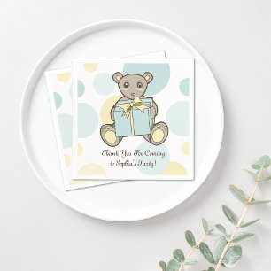Serviette En Papier Ours en peluche pastel pour anniversaire d'enfants
