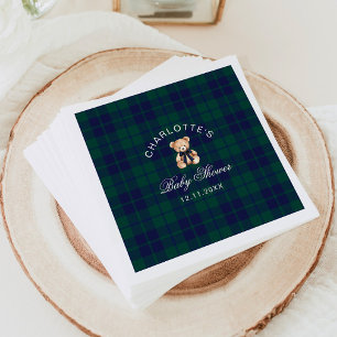 Serviette En Papier Ours en peluche vintage classique plaid Baby Showe