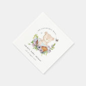 Serviette En Papier Ours En Teddy Cute Dans Panier Fleur Baby shower B (Coin)