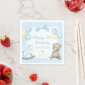 Serviette En Papier Ours En Teddy Et Cheval Rocheux (En situation)