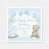 Serviette En Papier Ours En Teddy Et Cheval Rocheux (Devant)