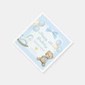 Serviette En Papier Ours En Teddy Et Cheval Rocheux (Coin)
