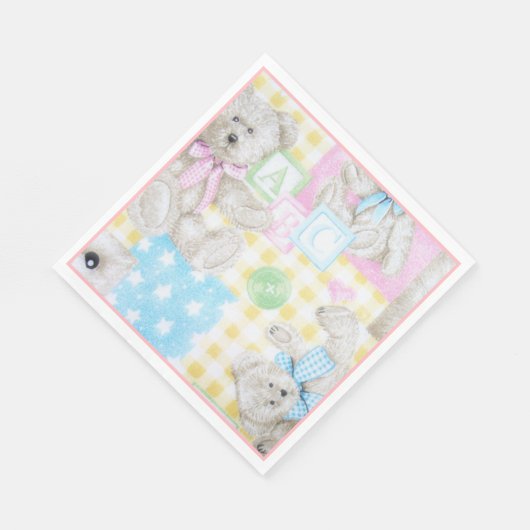 Serviette En Papier Ours En Teddy Papier (Coin)