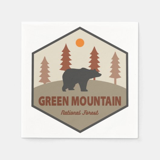 Serviette En Papier Ours forestier national de Green Mountain (Devant)