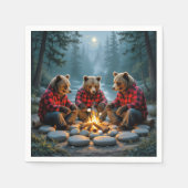 Serviette En Papier Ours Griller Marshmallows (Devant)