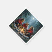 Serviette En Papier Ours Griller Marshmallows (Coin)