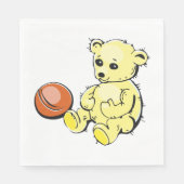 Serviette En Papier Ours Jaune Teddy (Devant)