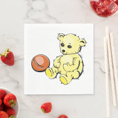 Serviette En Papier Ours Jaune Teddy