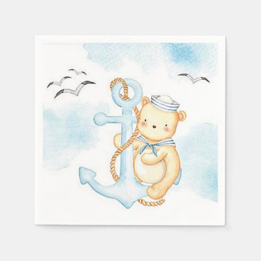 Serviette En Papier Ours marin mignon (Devant)
