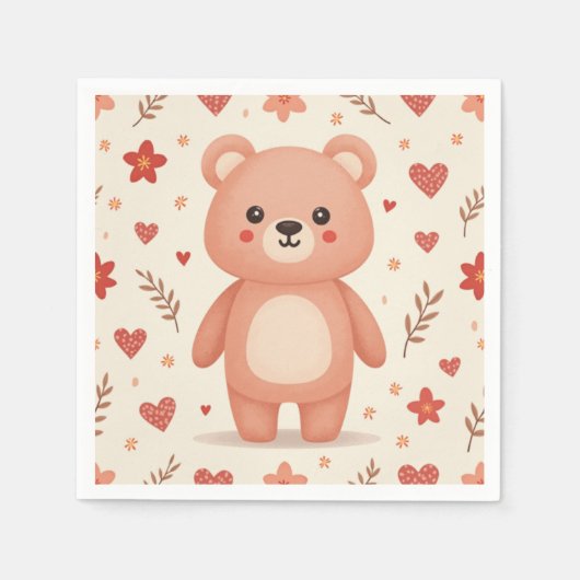 Serviette En Papier ours mignon (Devant)