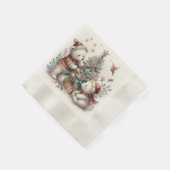 Serviette En Papier Ours Noël 1 (Coin)