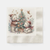 Serviette En Papier Ours Noël 1 (Devant)