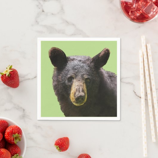 Serviette En Papier Ours noir (En situation)
