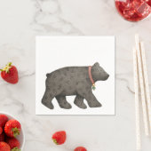 Serviette En Papier Ours noir (En situation)