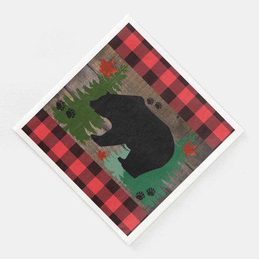 Serviette En Papier Ours noir (Coin)