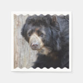 Serviette En Papier Ours noir adorable (Devant)