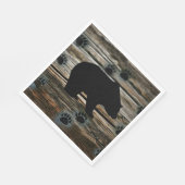 Serviette En Papier Ours Noir Ours Noir Pâtes Bois Rustique (Coin)