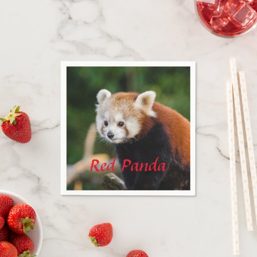 Serviette En Papier Ours Panda Rouge (En situation)