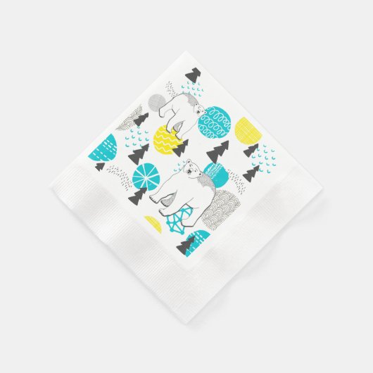 Serviette En Papier Ours polaire (Coin)