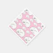 Serviette En Papier Ours polaire Baby shower fille rose (Coin)