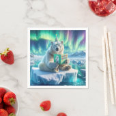 Serviette En Papier Ours polaire d'anniversaire sur un iceberg (En situation)