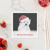 Serviette En Papier Ours Polaire Dans Les Snowflakes (En situation)