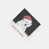 Serviette En Papier Ours Polaire Dans Les Snowflakes (Coin)