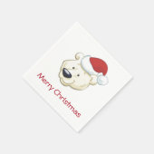 Serviette En Papier Ours polaire de Noël Joyeux Noël (Coin)