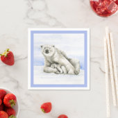 Serviette En Papier Ours polaire et petit (En situation)