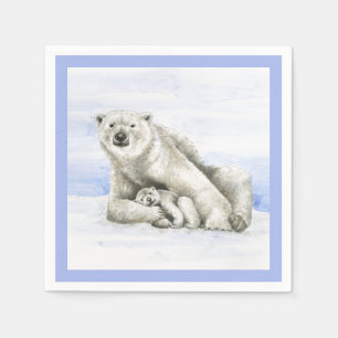 Serviette En Papier Ours polaire et petit