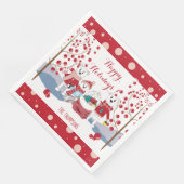 Serviette En Papier Ours Polaire Famille Vacances Papier (Coin)