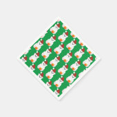 Serviette En Papier Ours polaire Noël chapeau de Noël mignon motif ver (Coin)