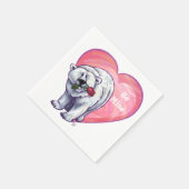 Serviette En Papier Ours polaire Saint Valentin (Coin)