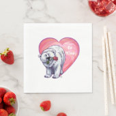 Serviette En Papier Ours polaire Saint Valentin (En situation)