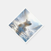 Serviette En Papier Ours Polaire S'Éclaboussant Dans L'Eau Arctique (Coin)