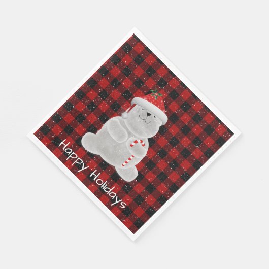Serviette En Papier Ours polaire sur bison déposé (Coin)