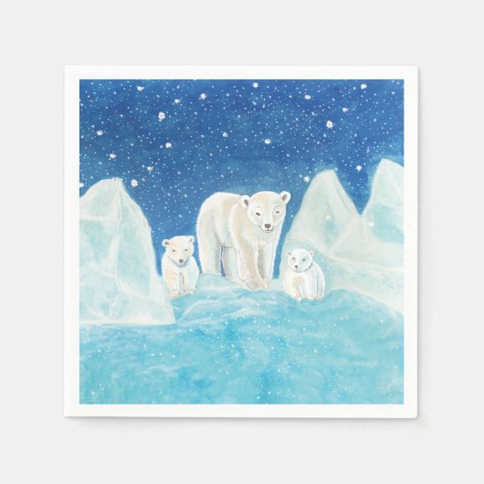 Serviette En Papier Ours polaires (Devant)