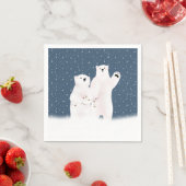 Serviette En Papier Ours Polaires De Noël En Neige (En situation)
