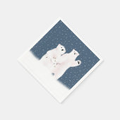 Serviette En Papier Ours Polaires De Noël En Neige (Coin)