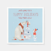 Serviette En Papier Ours polaires décorant arbre (Devant)