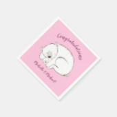 Serviette En Papier Ours rose (Coin)