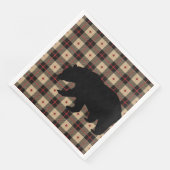 Serviette En Papier Ours sur platine rouge noir (Coin)
