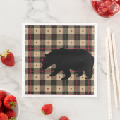 Serviette En Papier Ours sur platine rouge noir (En situation)